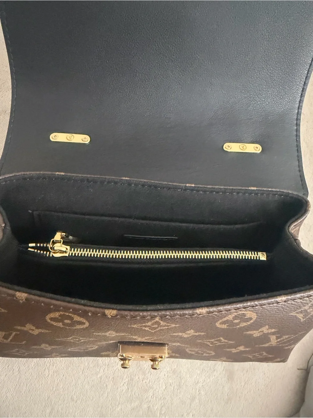 Louis Vuitton Black & Brown Monogram Top Handle Satchel